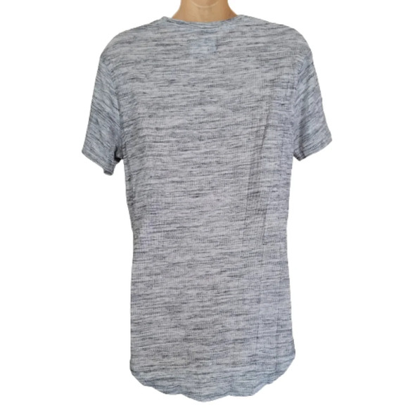 PACSUN Lounger Fit Gray Waffle Knit Hi-Low Short Sleeve T-shirt Size Women Small - Picture 3 of 9